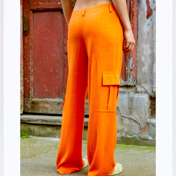 Urban Outfitters Linen Blend Low Rise Cargo Pants - Picture 9 of 11